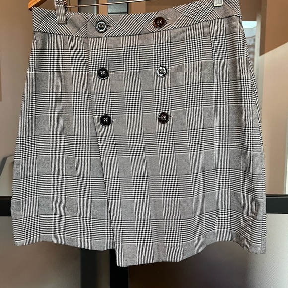 NWOT Zara Collection grey wrap chequered skirt - Picture 10 of 10